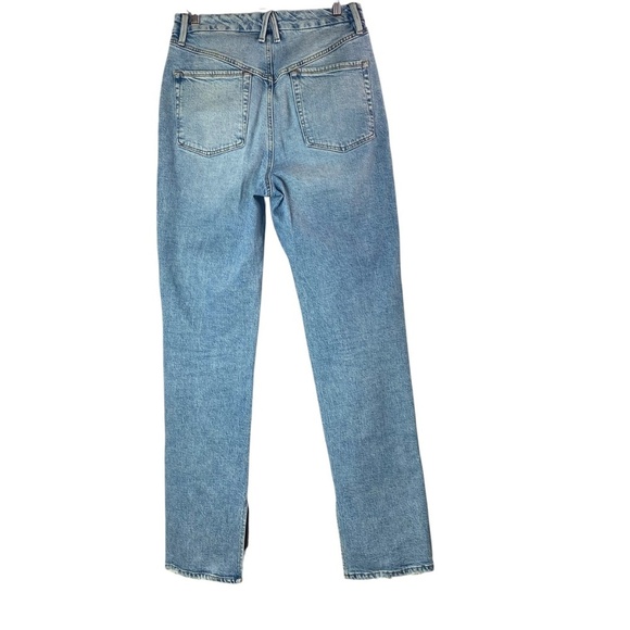 GOOD AMERICAN Good Boy Split Hem High Waist Straight Leg Jeans Size 8/29 - Picture 3 of 8